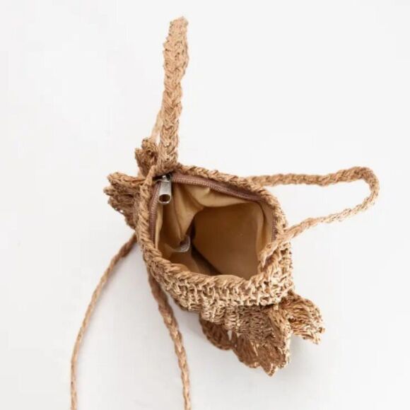 Caribbean Passport Mini Rattan NEW Long Strap Purse - Picture 7 of 7